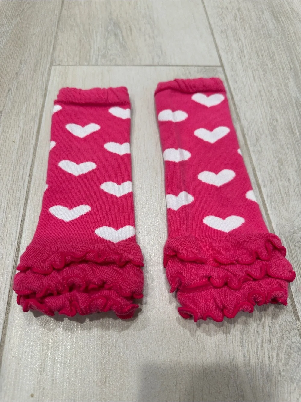 Girls Ruffle Leg Warmers Set - Purple & Pink Hearts Cupcakes Kids